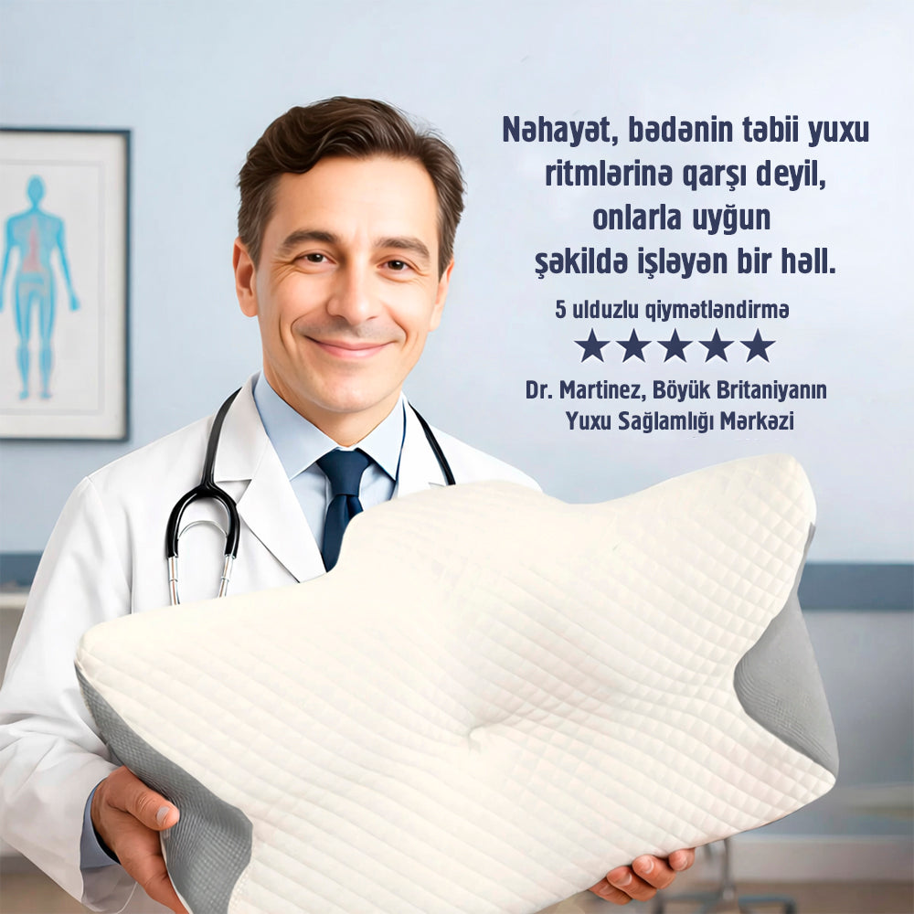 Premium Ortopedik Boyun və Onurğa Dəstəkli Yuxu Yastığı